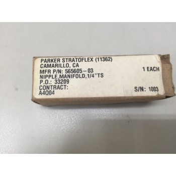 Parker Stratoflex 565605-03 Nipple manifold,1/4"TS